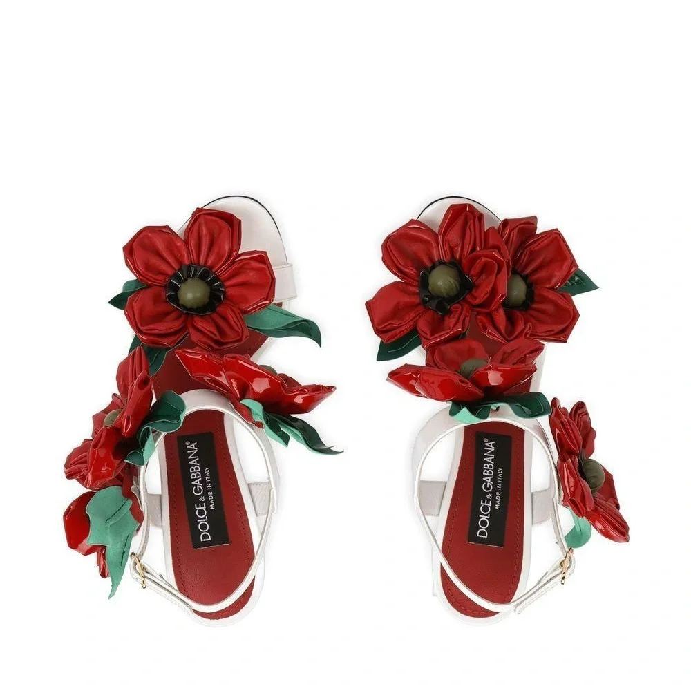 Like new DOLCE & GABBANA Floral Detail High-Heel Sandals $2,495 38.5 - Picture 5 of 14